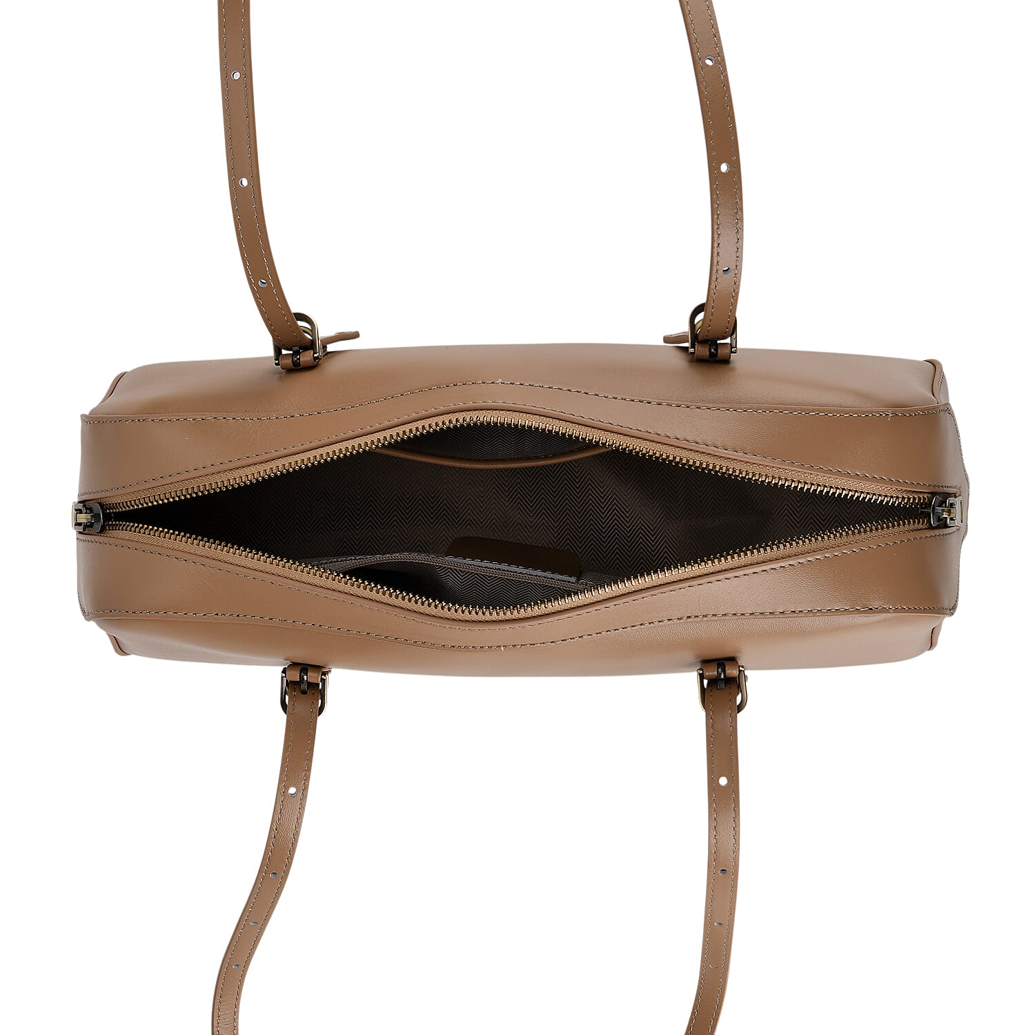 Designer Inspired-Premium 100% Genuine Leather Oblong Bag - Tan V32528531 6