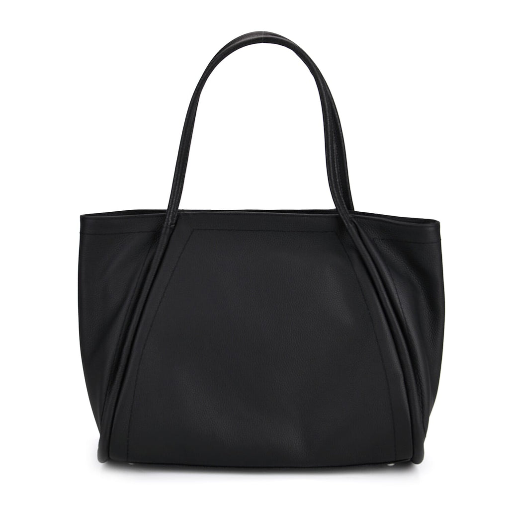 Genuine Leather Tote Bag - Black