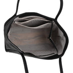 Genuine Leather Tote Bag - Black