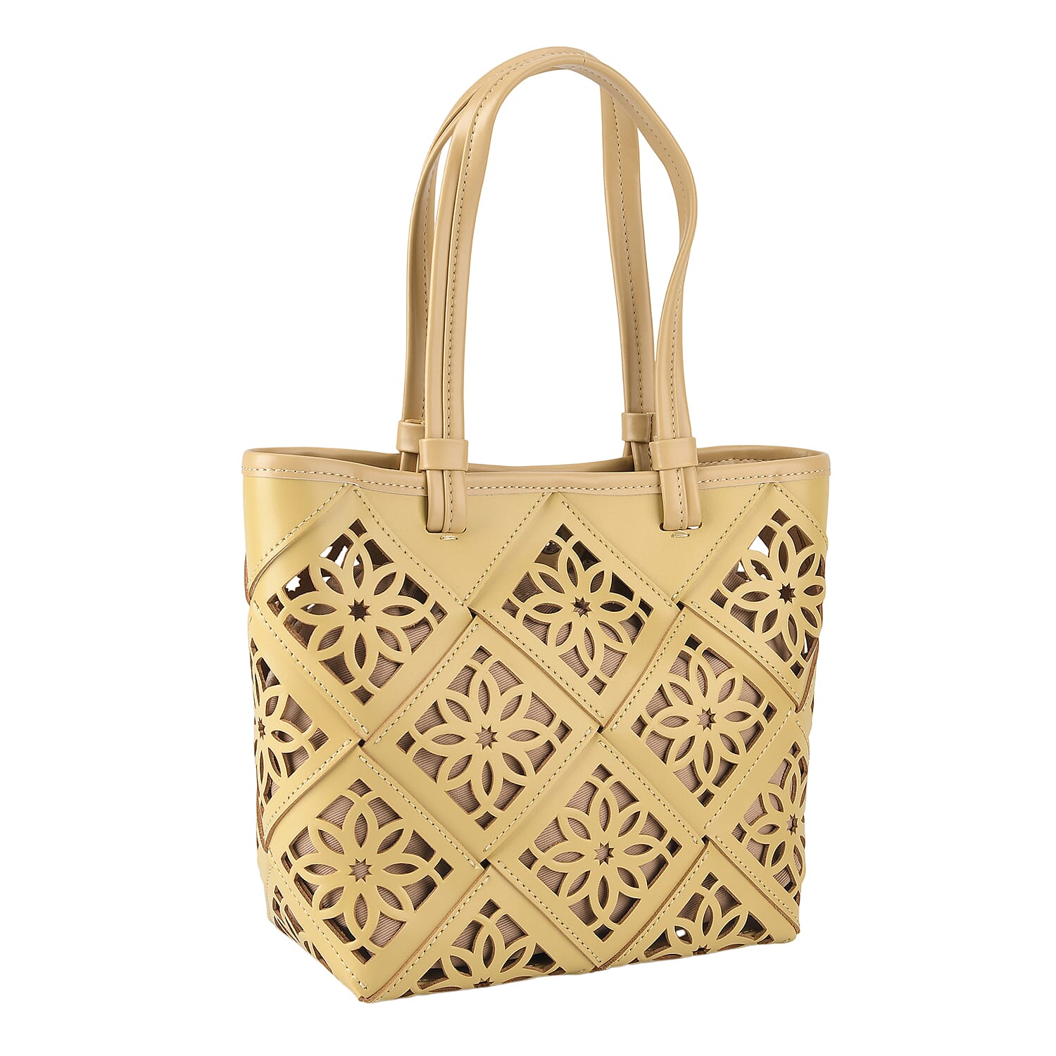 Inspired By Hawa Mahal- 100% Genuine Leather  Tote Bag with Drawstring Pouch - Butter Scotch 8479809 6