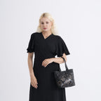 Inspired By Hawa Mahal- 100% Genuine Leather  Tote Bag with Drawstring Pouch - Black