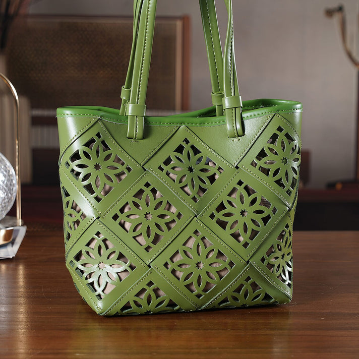 Inspired By Hawa Mahal- 100% Genuine Leather  Tote Bag with Drawstring Pouch - Butter Scotch 8479809 2