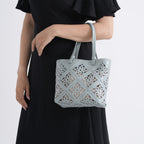 Inspired By Hawa Mahal- 100% Genuine Leather  Tote Bag with Drawstring Pouch - Sage Green
