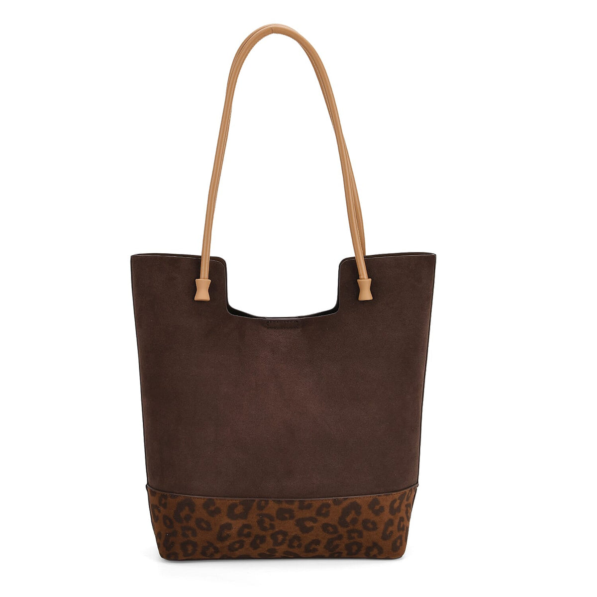 Leather Patterned Tote Bag (Size 25x10x32 cm) - Dark Coffee &amp; Dark Coffee V32582057 8