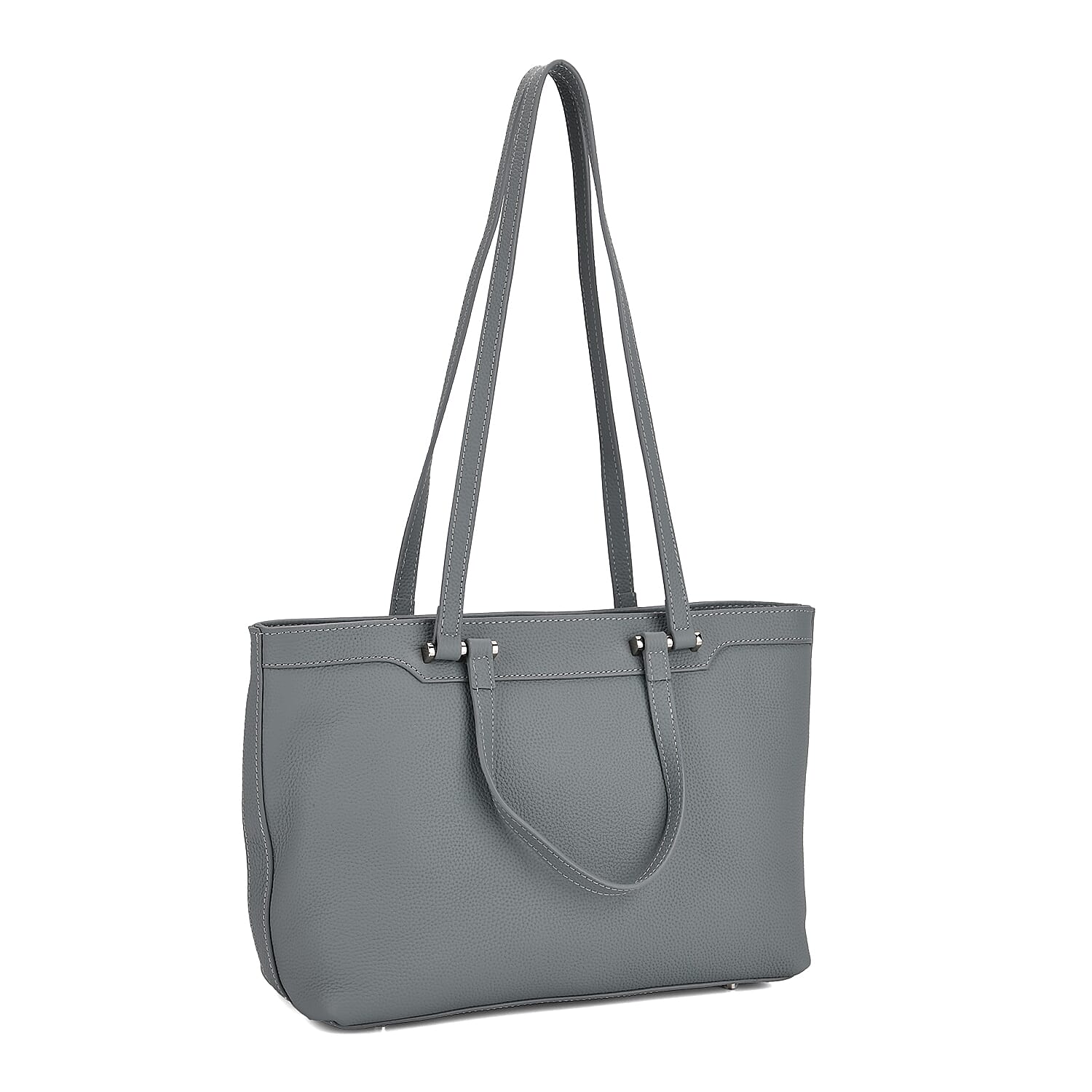 Milan Closeout- 100% Full Grain Genuine Leather Tote Bag with  Adjustable Straps - Teal 8160748 7
