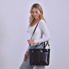 Closeout Deal Genuine Leather Tote Bag - Espresso