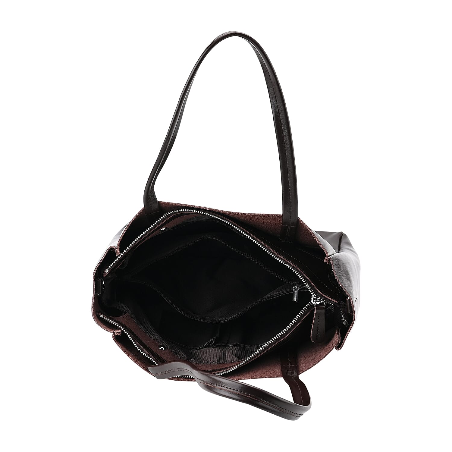 Closeout Deal - 100% Genuine Leather Tote Bag with Shoulder Strap - Brown 7987982 5