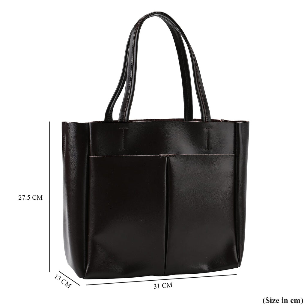 Closeout Deal Genuine Leather Tote Bag - Espresso