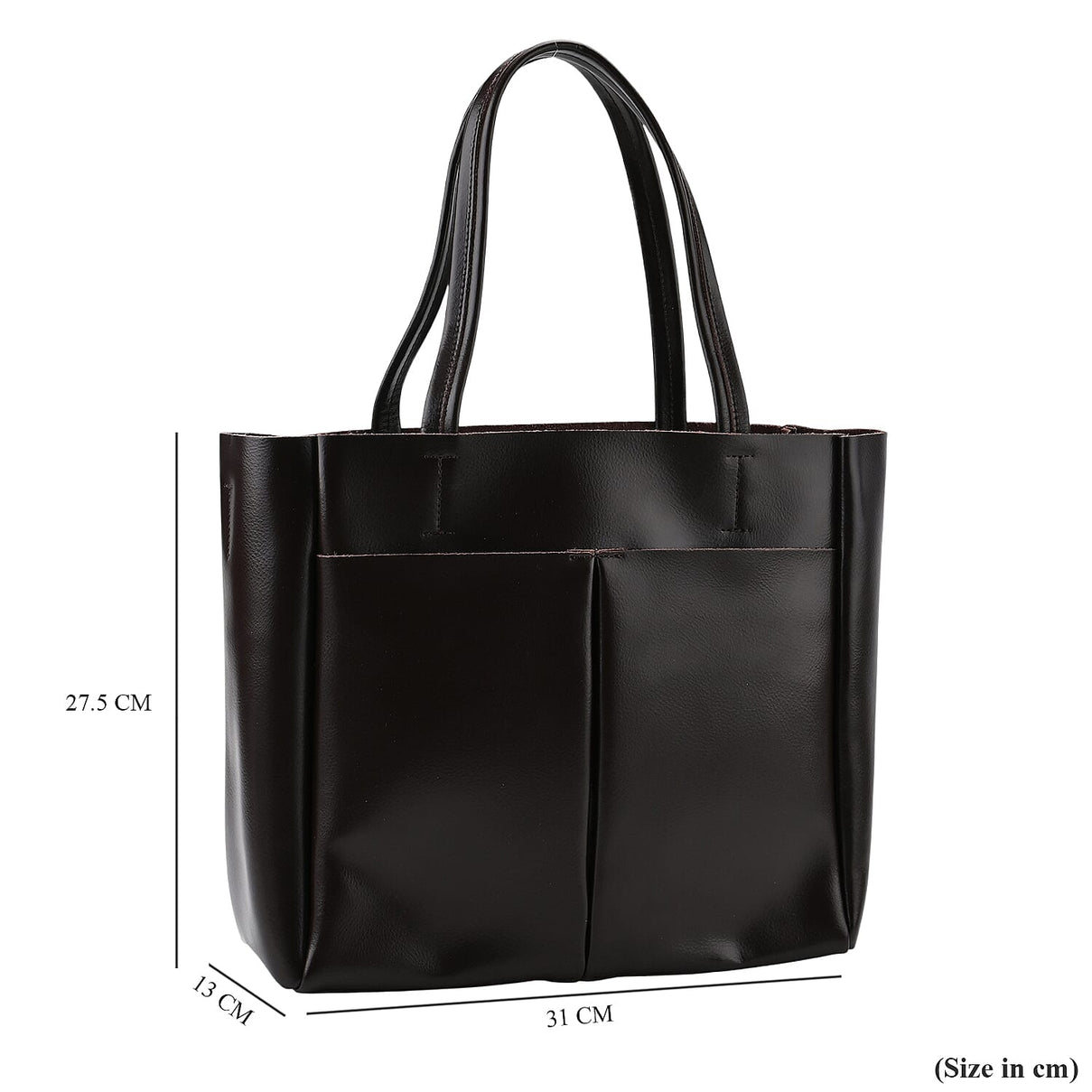 Closeout Deal - 100% Genuine Leather Tote Bag with Shoulder Strap - Brown 7987982 7