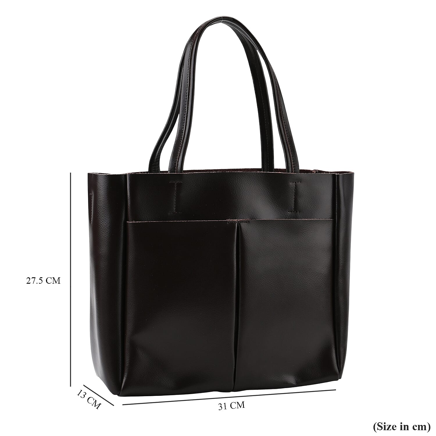 Closeout Deal - 100% Genuine Leather Tote Bag with Shoulder Strap - Brown 7987982 7