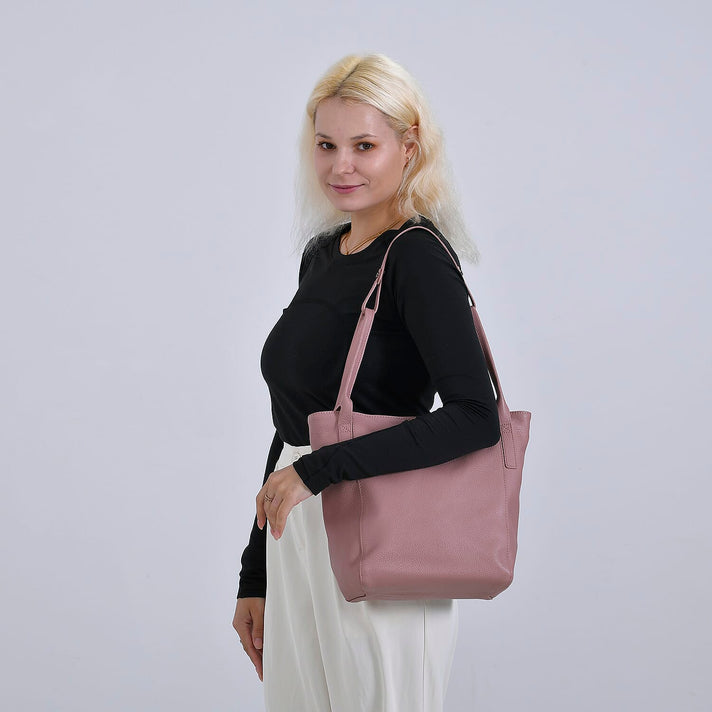 Leather Patterned Tote Bag (Size 34x14x29 cm) - Pink &amp; Pink 8037304 2