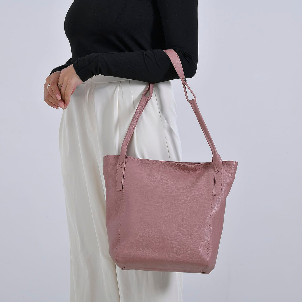 Leather Patterned Tote Bag (Size 34x14x29 cm) - Pink &amp; Pink 8037304 3