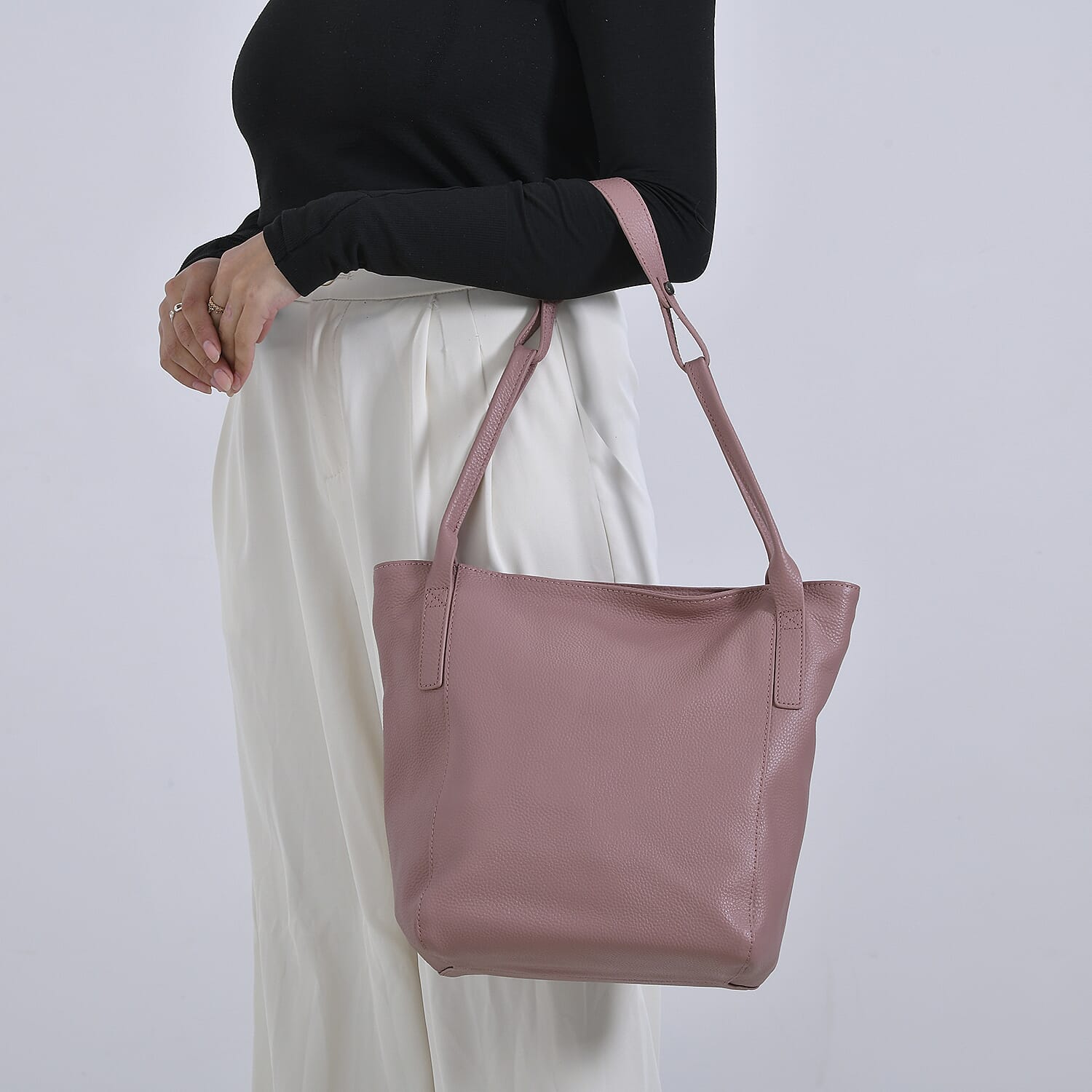 Leather Patterned Tote Bag (Size 34x14x29 cm) - Pink &amp; Pink 8037304 3