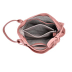 Leather Patterned Tote Bag (Size 34x14x29 cm) - Pink & Pink