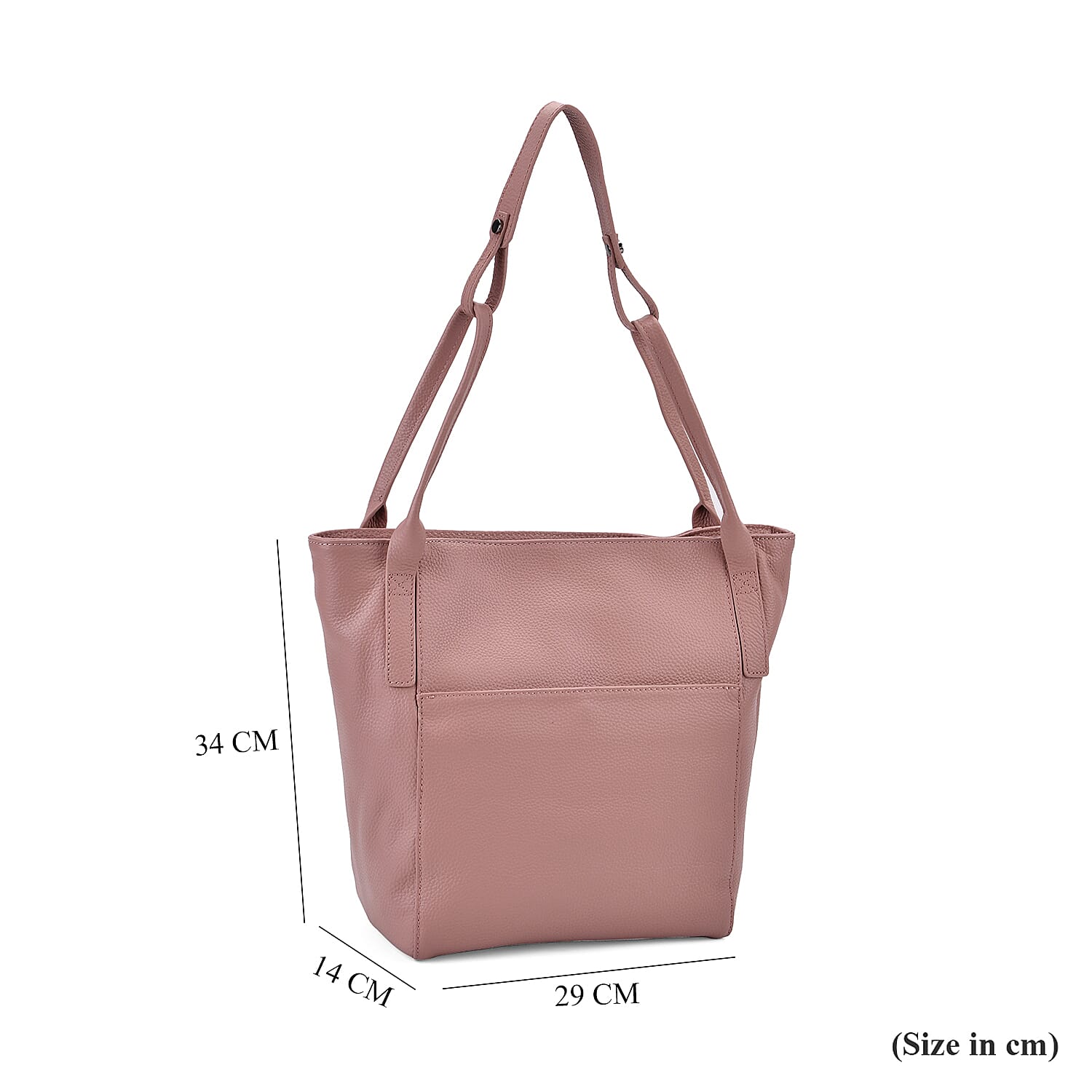 Leather Patterned Tote Bag (Size 34x14x29 cm) - Pink &amp; Pink 8037304 7