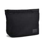 2-in-1 Genuine Leather Tote Bag - Pouch - Black