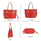 Genuine Leather Tote Bag- Burgundy