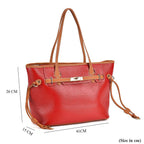 Genuine Leather Tote Bag- Burgundy