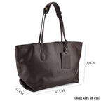 Rome CloseOut- 100% Premium Full Grain Leather Tote with Matching Card Bag - Brown