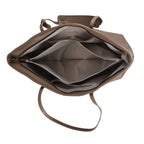Rome CloseOut- 100% Premium Full Grain Leather Tote with Matching Card Bag - Beige