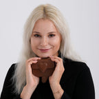 Designer Inspired Genuine Leather Heart Detail Mini Wallet - Brown