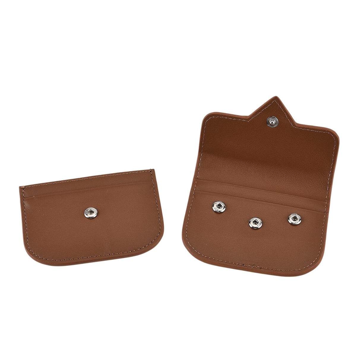 Designer Inspired Genuine Leather Heart Detail Mini Wallet - Brown 8413821 7