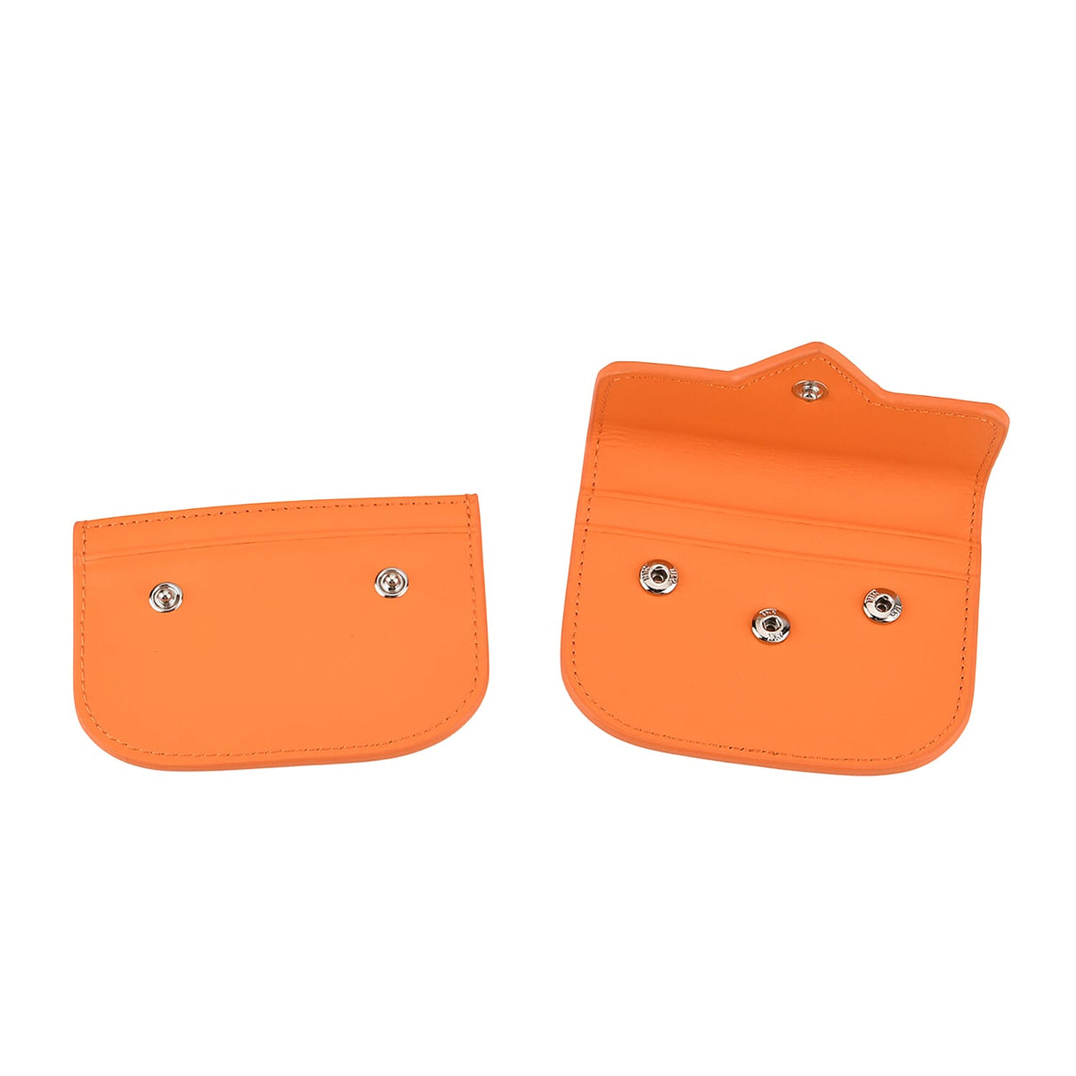 Designer Inspired Genuine Leather Heart Detail Mini Wallet - Orange V32513547 7