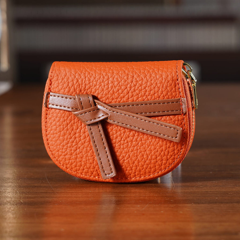 100% Genuine Leather RFID Card Holder - Orange