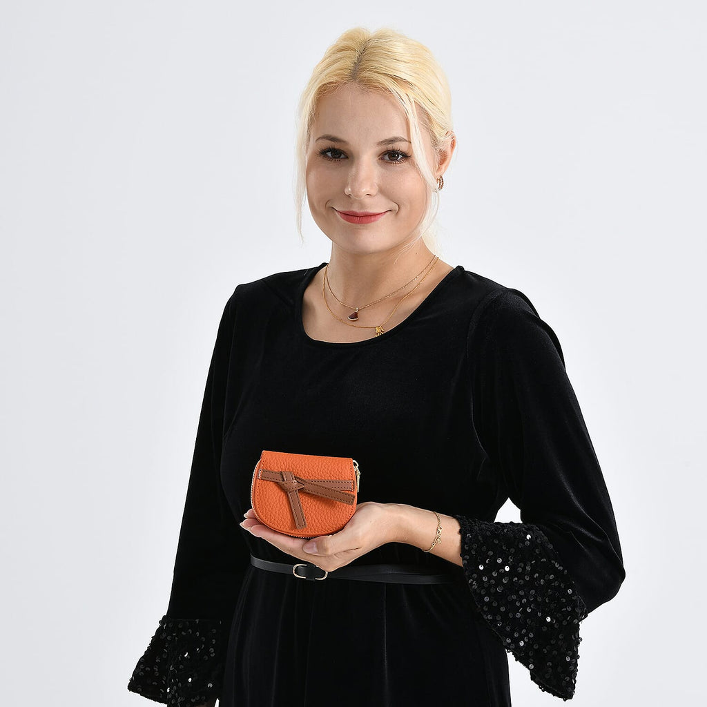 100% Genuine Leather RFID Card Holder - Orange