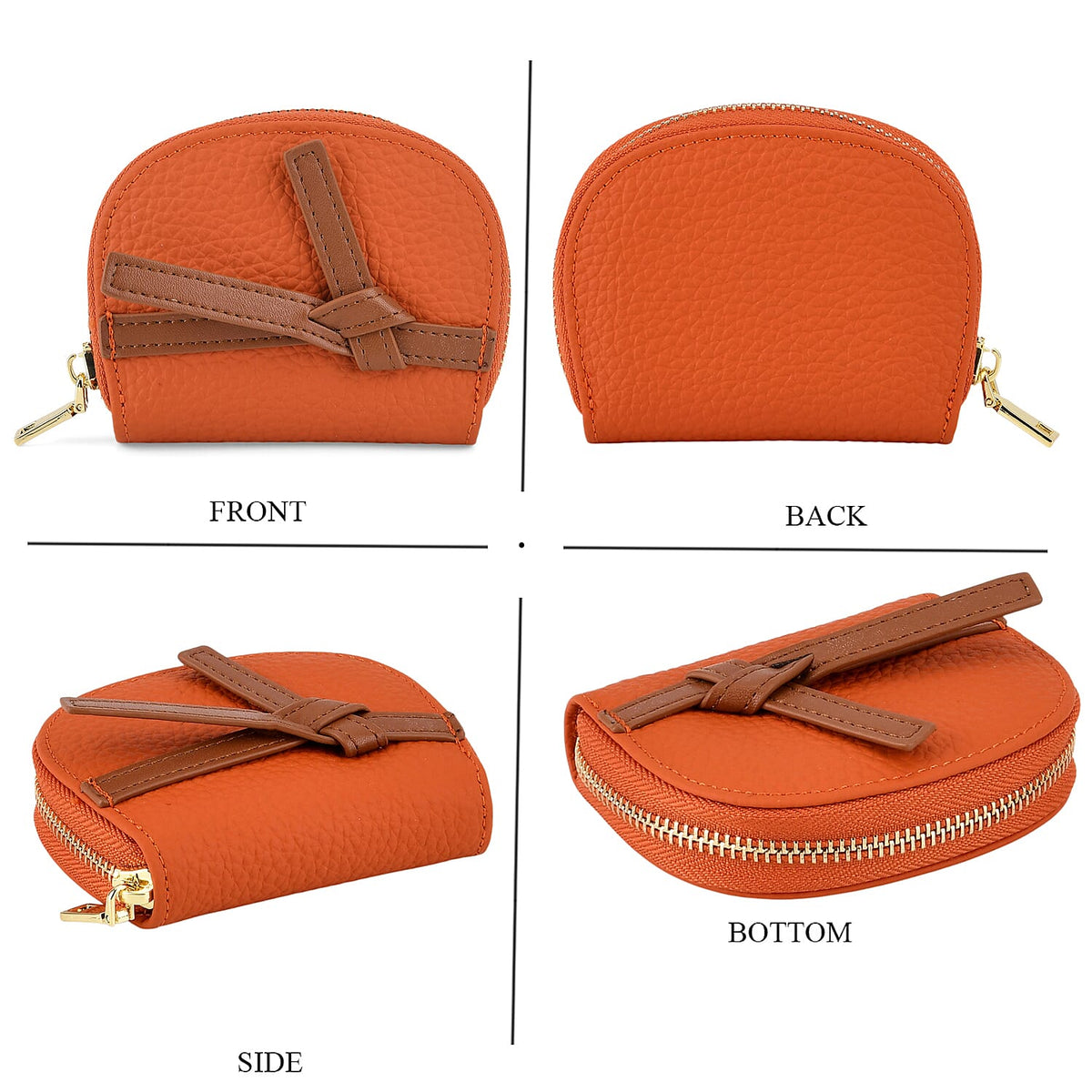 100% Genuine Leather RFID Card Holder - Orange 8411726 5