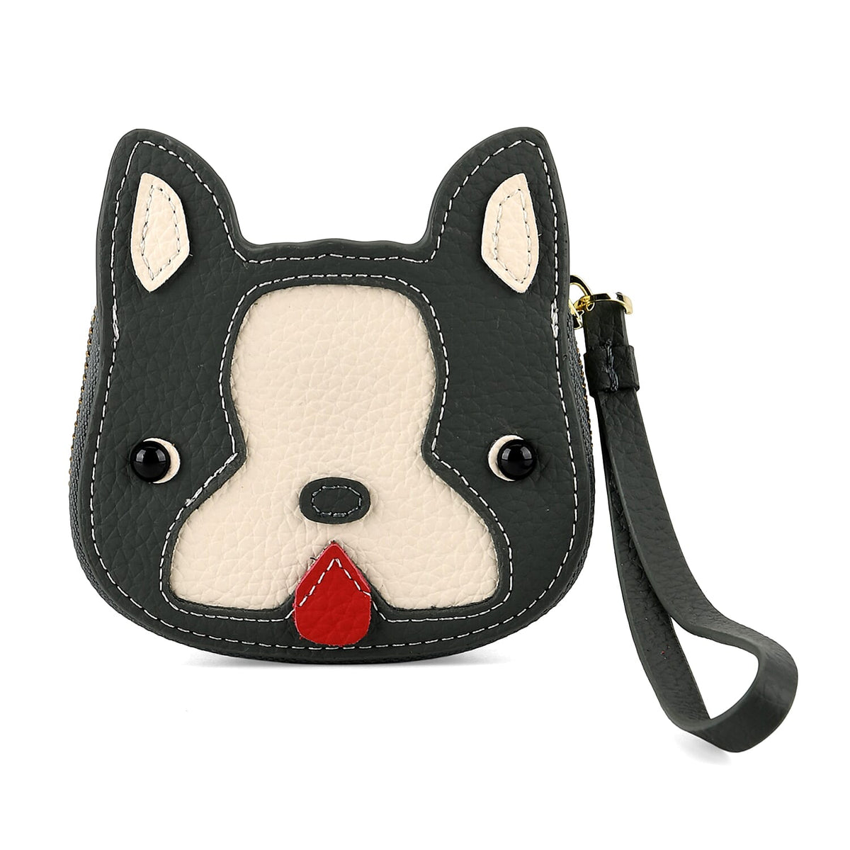 Genuine Leather RFID- Blocking Boston Terrier Wallet with Clasp - Dark Olive V32514725 0