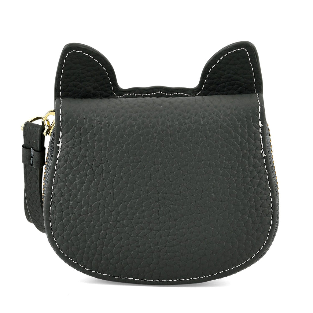 Genuine Leather RFID- Blocking Boston Terrier Wallet with Clasp - Dark Olive