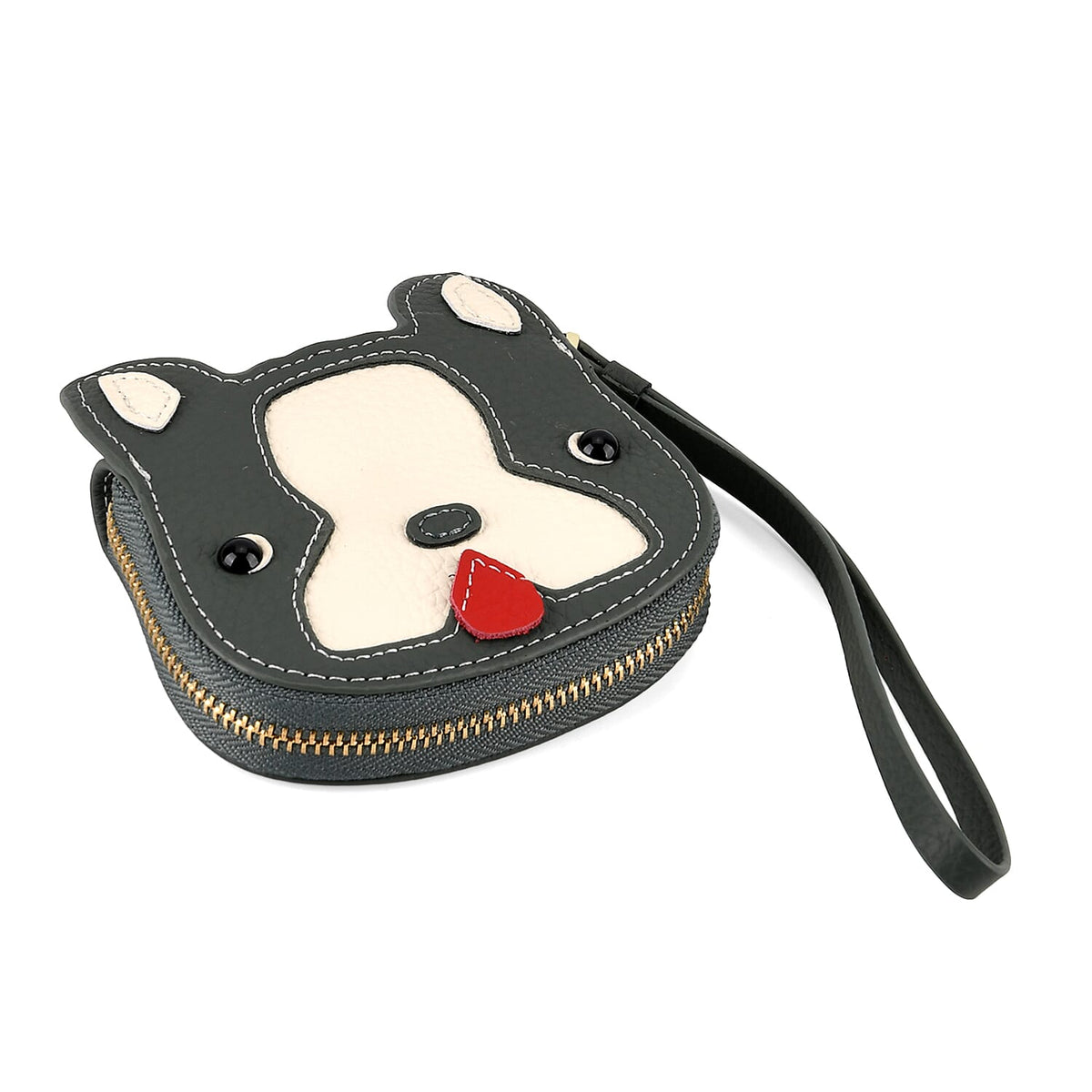 Genuine Leather RFID- Blocking Boston Terrier Wallet with Clasp - Dark Olive V32514725 6