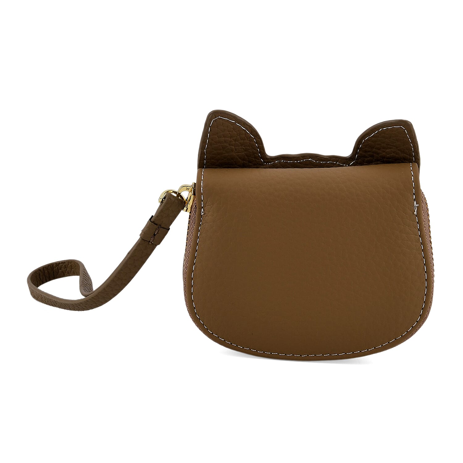 Genuine Leather RFID- Blocking Boston Terrier Wallet with Clasp - Khaki V32374292 5