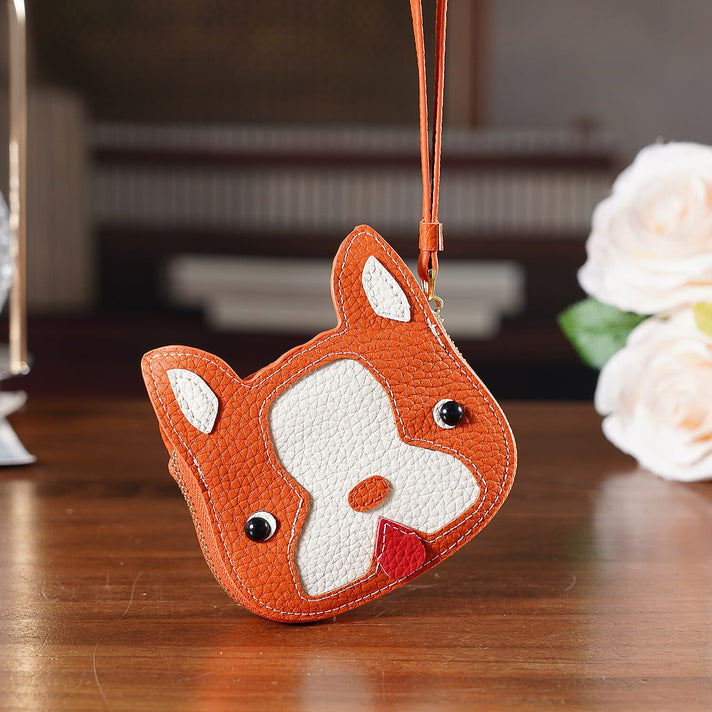 Genuine Leather RFID- Blocking Boston Terrier Wallet with Clasp - Orange 8419838 2