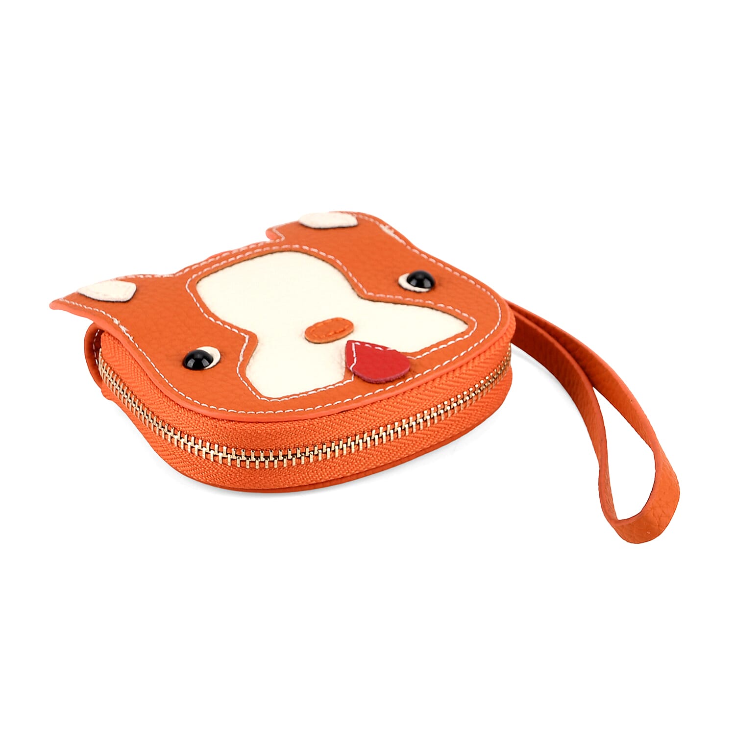 Genuine Leather RFID- Blocking Boston Terrier Wallet with Clasp - Orange 8419838 6