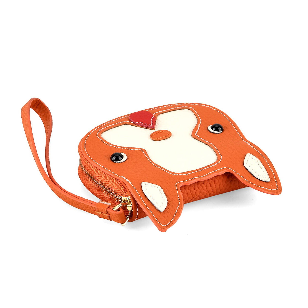Genuine Leather RFID- Blocking Boston Terrier Wallet with Clasp - Orange 8419838 7