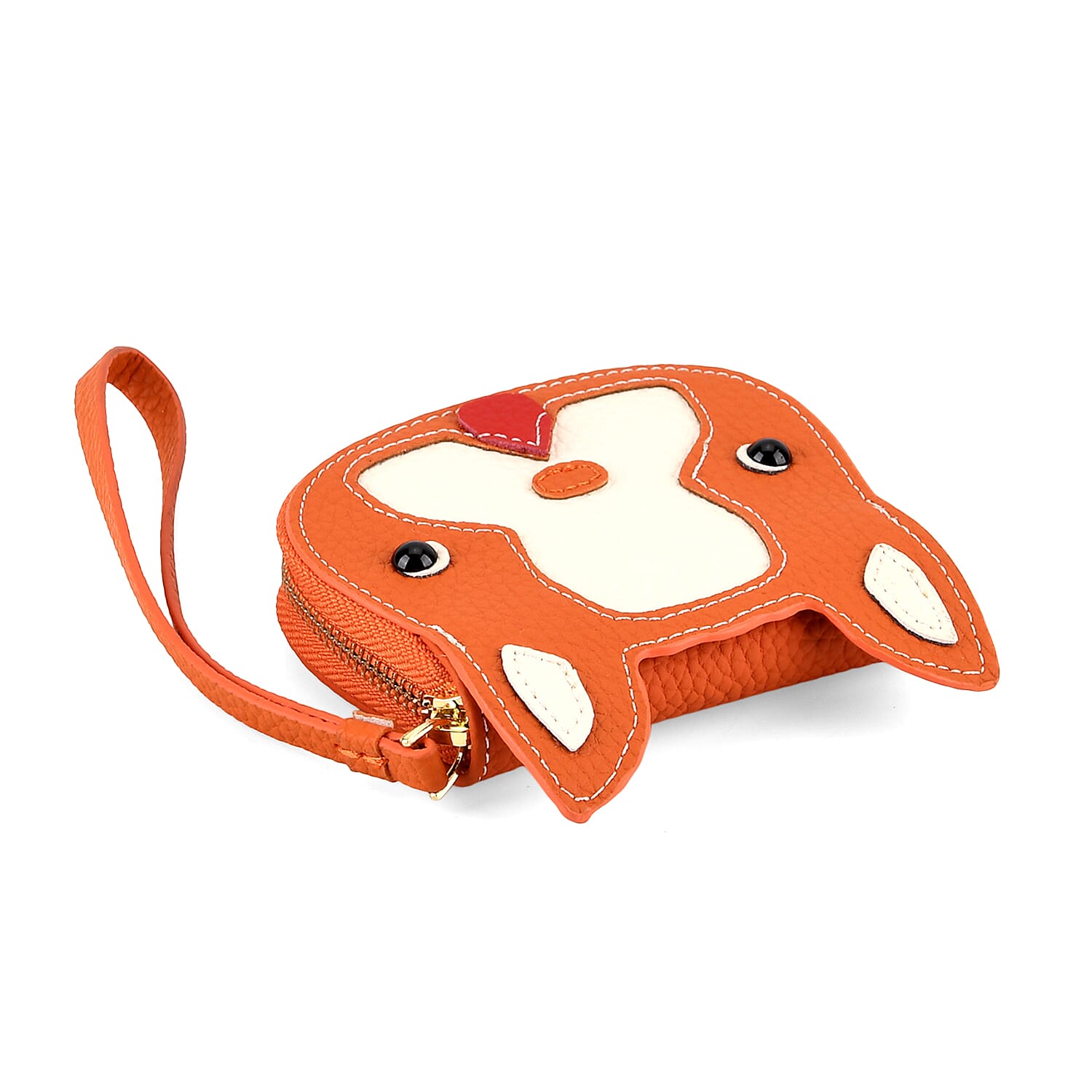 Genuine Leather RFID- Blocking Boston Terrier Wallet with Clasp - Orange 8419838 7