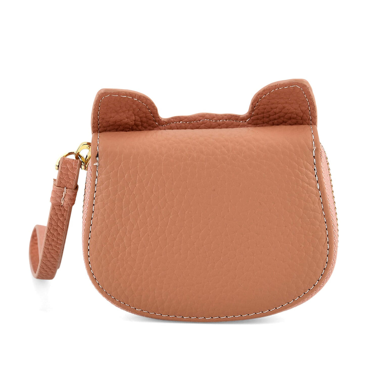 Genuine Leather RFID- Blocking Boston Terrier Wallet with Clasp - Dusty Pink V32372429 5