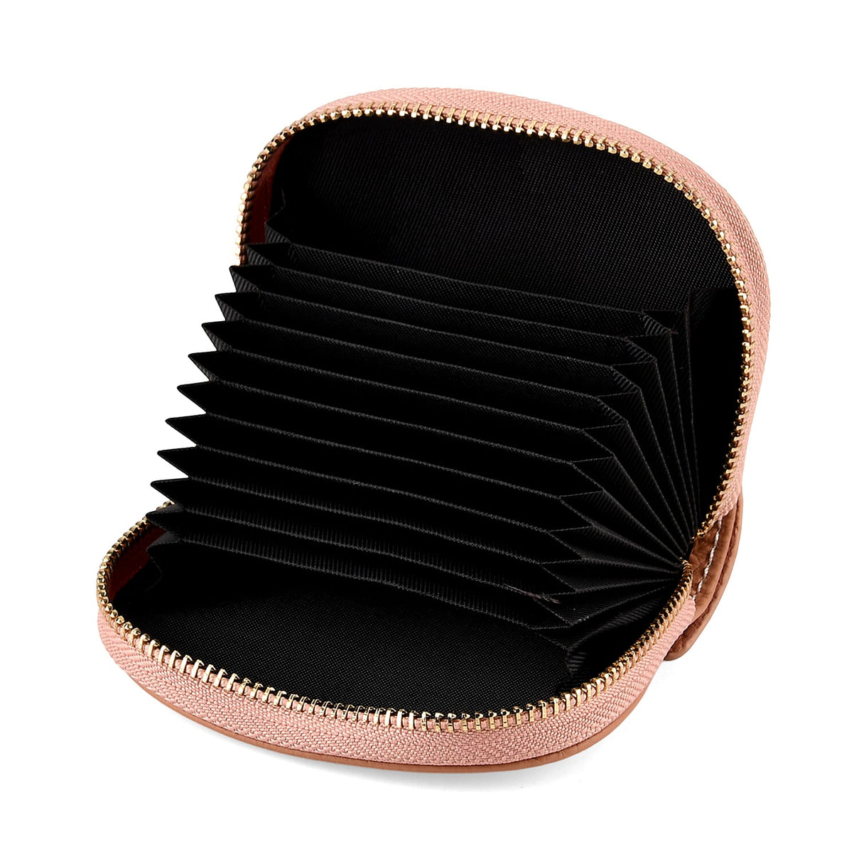 Genuine Leather RFID- Blocking Boston Terrier Wallet with Clasp - Dusty Pink V32372429 8