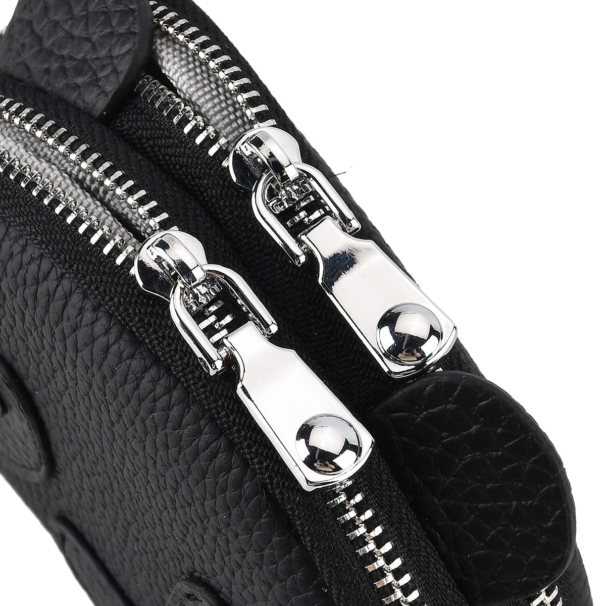 Genuine Leather Panda Pattern Wallet with Dual Zip - Black V32513177 7