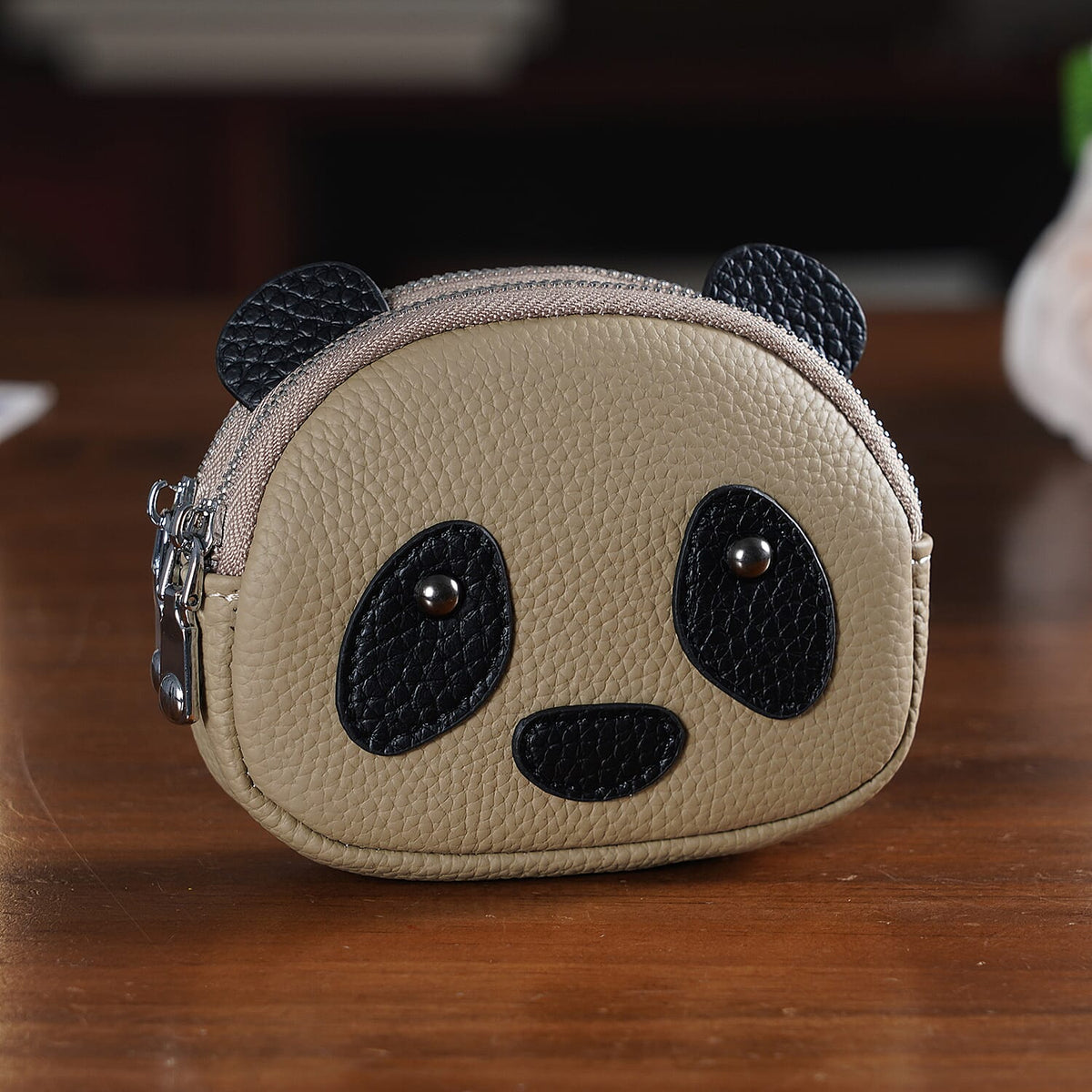 Genuine Leather Panda Pattern Wallet - Grey V32514724 2