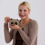 Genuine Leather Panda Pattern Wallet - Grey