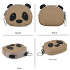 Genuine Leather Panda Pattern Wallet - Grey