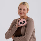 Genuine Leather Panda Print Pattern Wallet with Dual Zip (Size 12x4x10 cm) - Pink