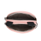 Genuine Leather Panda Print Pattern Wallet with Dual Zip (Size 12x4x10 cm) - Pink