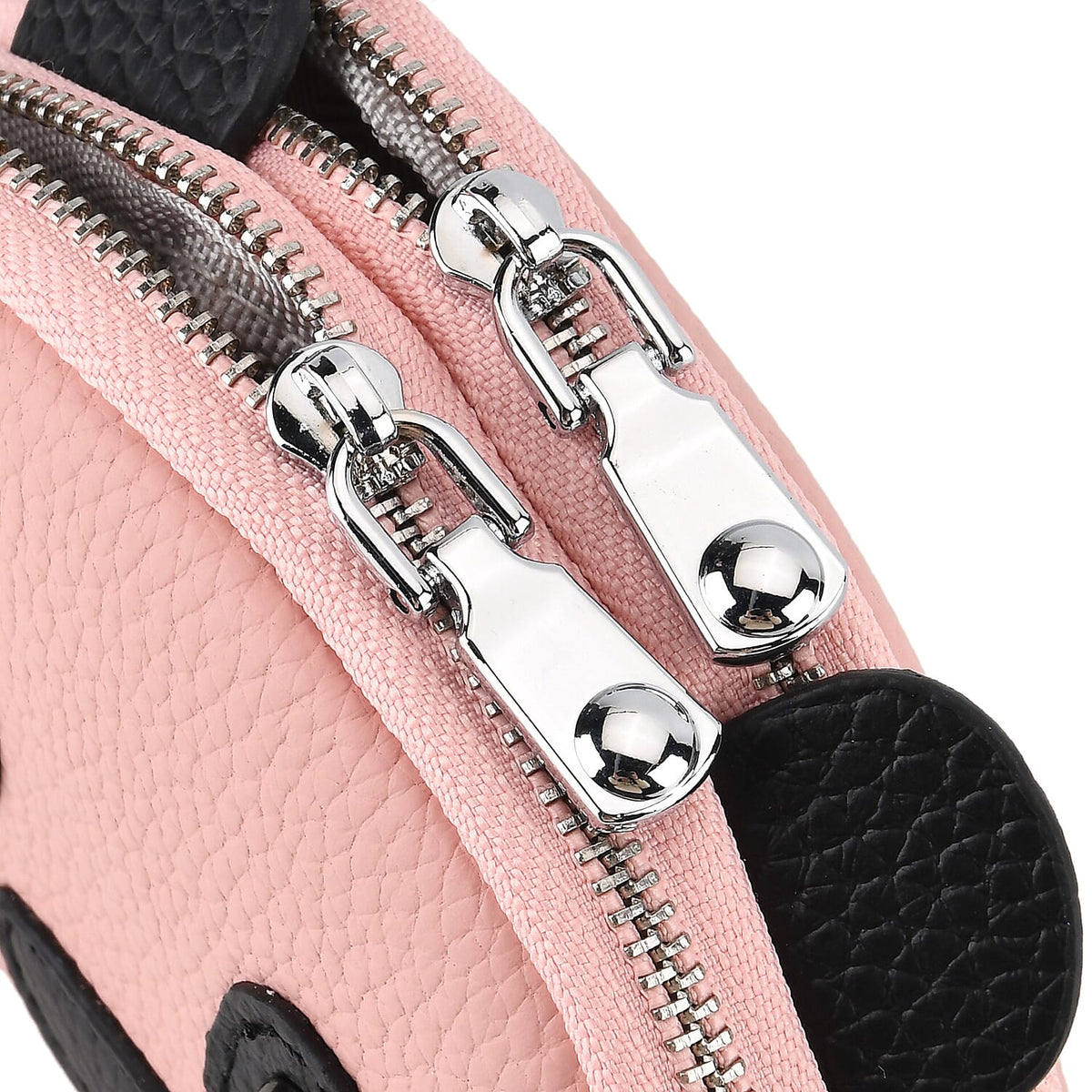 Genuine Leather Panda Print Pattern Wallet with Dual Zip (Size 12x4x10 cm) - Pink 8411767 7