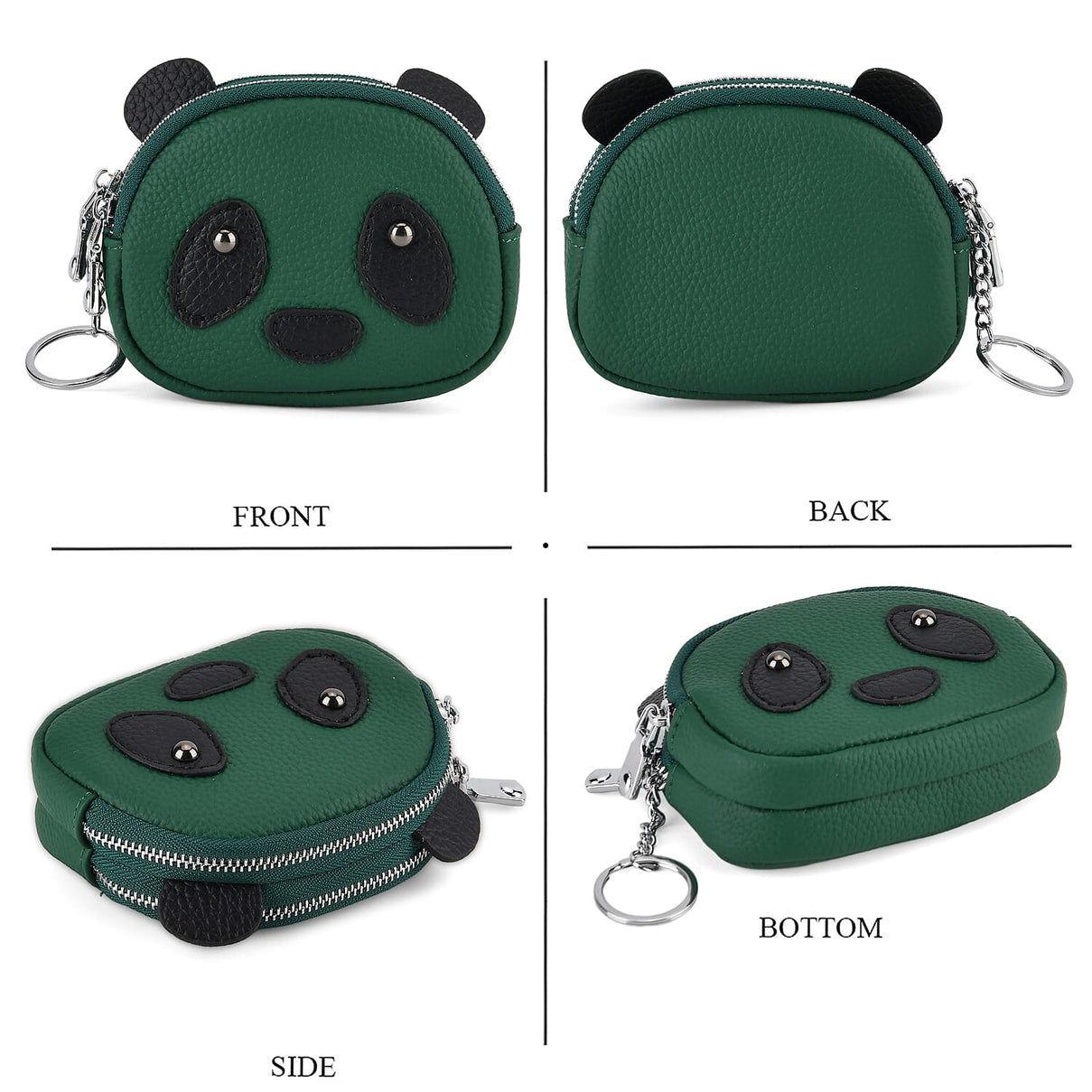 Genuine Leather Panda Pattern Wallet - Teal V32515880 5