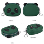 Genuine Leather Panda Pattern Wallet - Teal