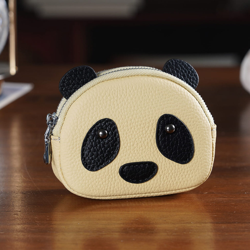 Genuine Leather Panda Pattern Wallet - Yellow